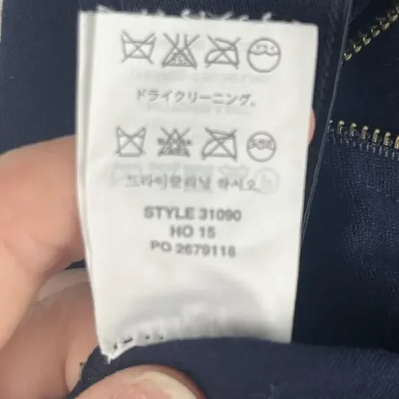 J. Crew Navy Blue Pixie Leggings Pants Women Size 8 Back Zipper Back Seam 31090 - Picture 13 of 15